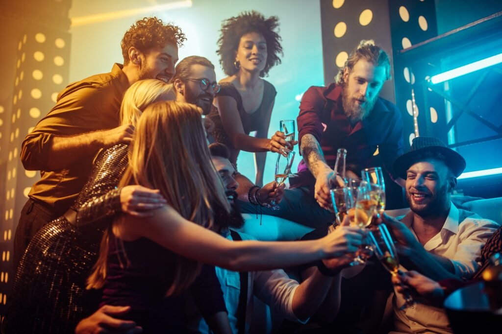 Partying the night away